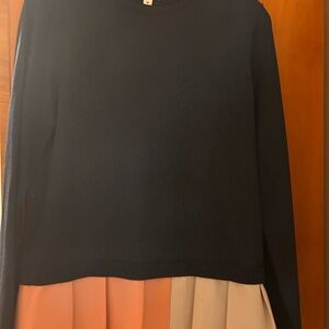 Women's Top, Navy, Pale Pink, Light Gray. With pleated bottom, great with jeans.